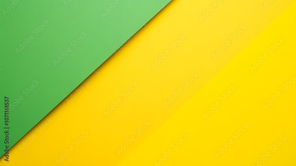 Diagonal Split of Green and Yellow Paper