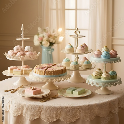 Wallpaper Mural Afternoon Tea Delights: A Vintage-Inspired Spread Torontodigital.ca