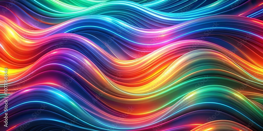 A symphony of vibrant, luminous waves, each crest and trough a kaleidoscope of colour, radiating a mesmerizing, abstract energy. A symphony of vibrant, luminous waves, each crest and trough a kaleidoscope of colour, radiating a mesmerizing, abstract energy.