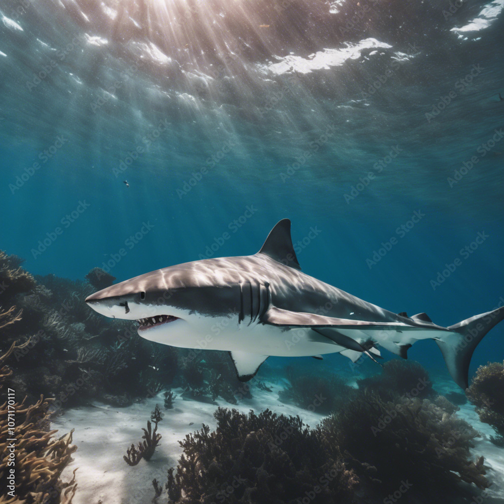 Naklejka premium Great White Shark