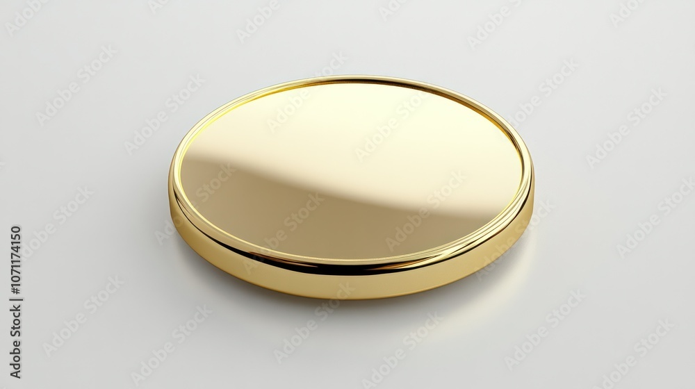 Isolated 3D gold coin on a clean white background, with a polished and shiny surface texture. Isolated 3D gold coin on a clean white background, with a polished and shiny surface texture.