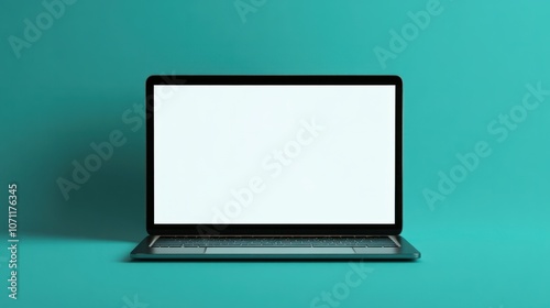 Laptop with a blank screen and modern design, isolated on a clean background for tech themes