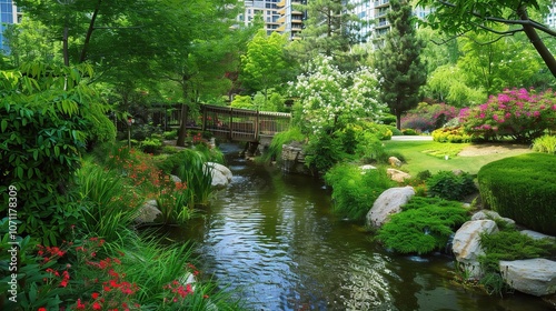 Stunning City Garden Scenes - Unveiling the Tranquil, Lush, and Colorful World of Urban Gardens. From the Manicured Lawns to the Blooming Flower Beds, and the Serene Pathways Amidst the Greenery