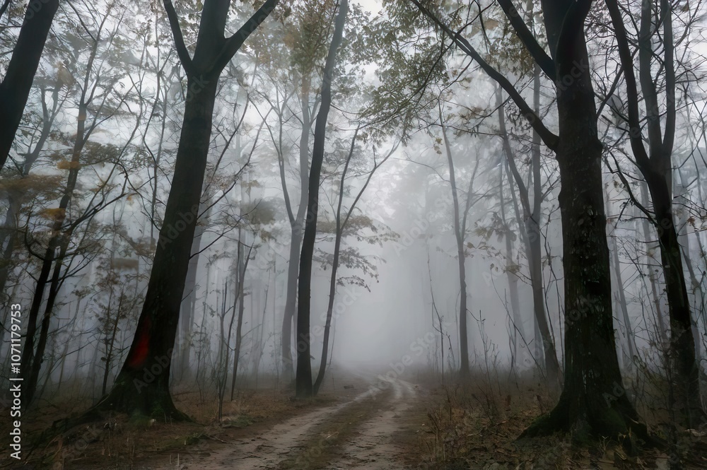 fog in the middle of the forest with high quality 8k resolution fog in the middle of the forest with high quality 8k resolution