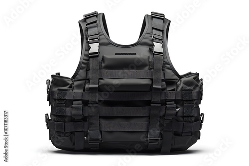 black body armor isolated on white background 