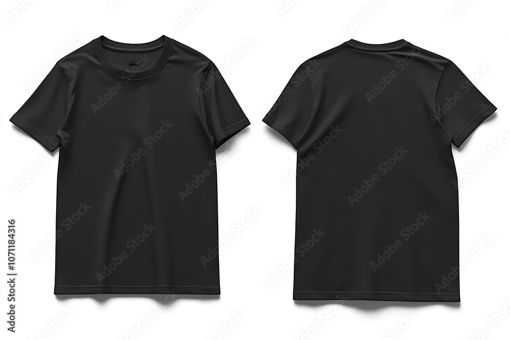 Naklejka premium Black t-shirt on a white background