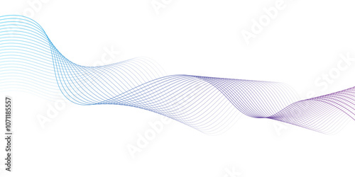 Abstract colorfull wave element for design. Digital frequency track equalizer. Stylized line art background.Vector illustration.