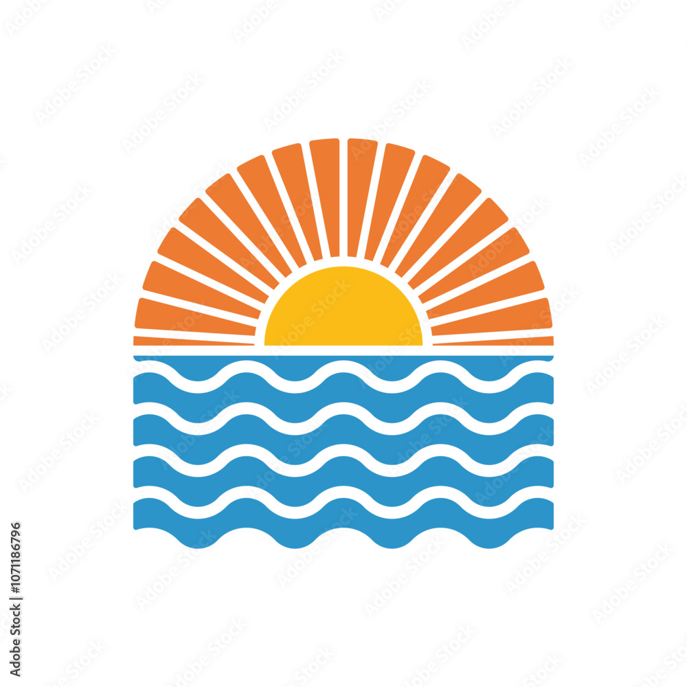 Simple Sunset Logo Template Icon Simple Sunset Logo Template Icon