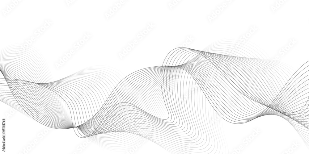 White wave curve lines banner background design. Abstract soft wave lines dynamic flowing gray light isolated background. Vector Illustration of the gray pattern of lines. Black stripes on white .
White wave curve lines banner background design. Abstract soft wave lines dynamic flowing gray light isolated background. Vector Illustration of the gray pattern of lines. Black stripes on white .