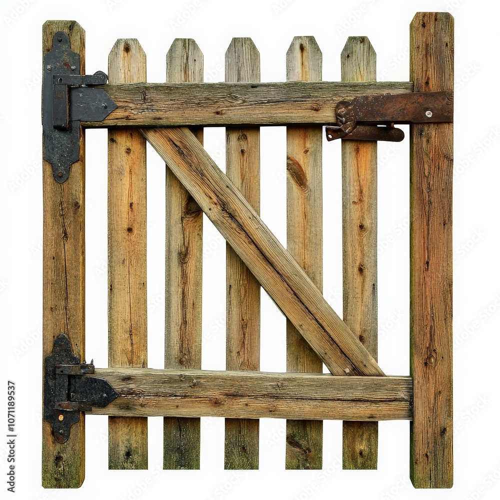 PNG wooden farm fence picket gate, white background. PNG wooden farm fence picket gate, white background.