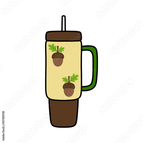 Tumblers cartoon. Tumblers line art cartoon, digital art illustration.