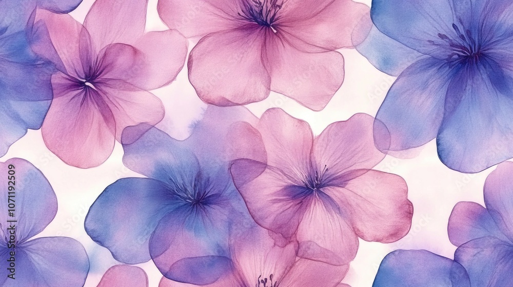 Cute feminine watercolor seamless pattern featuring hand drawn wildflowers for textile design Cute feminine watercolor seamless pattern featuring hand drawn wildflowers for textile design