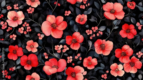 Wallpaper Mural Watercolor seamless pattern featuring simple hand drawn flowers perfect for fabric design and home decor Torontodigital.ca