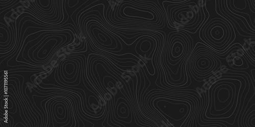 Abstract background wavy topographic line map. Contour geography map grid abstract backdrop. Seamless pattern and banner design. Modern and dynamic feel to topographic mapping vector illustration.