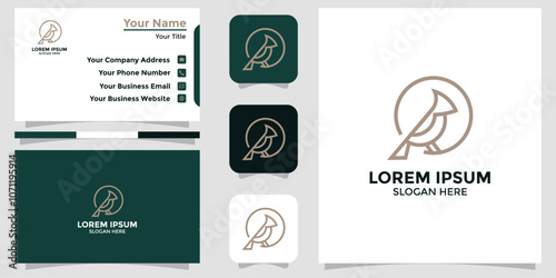 bird design logo and branding card photo