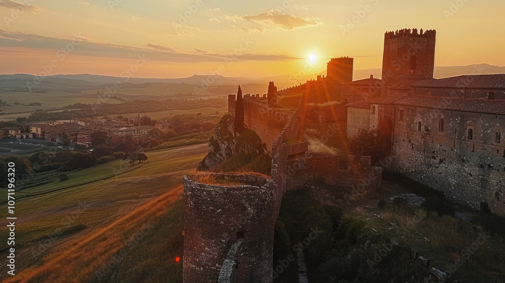 Sunset Over the Ancient Castle Sunset Over the Ancient Castle