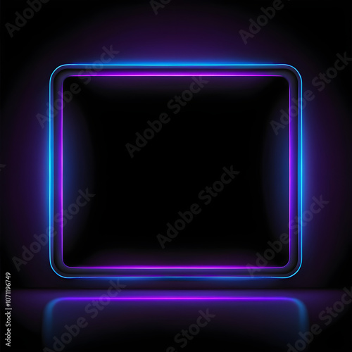 background illustration, solid black base with vibrant neon blue and purple lights