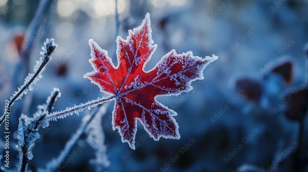 A Canadian frozen maple leaf creatively designed in British colors, blending the iconic red, white, and blue hues to create a unique fusion of Canadian and British symbolism. A Canadian frozen maple leaf creatively designed in British colors, blending the iconic red, white, and blue hues to create a unique fusion of Canadian and British symbolism.