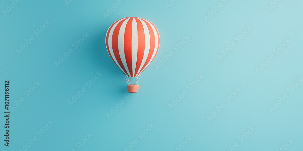 Hot air balloon icon web banner. Colorful hot air balloon icon isolated on blue background with copy space. Hot air balloon icon web banner. Colorful hot air balloon icon isolated on blue background with copy space.