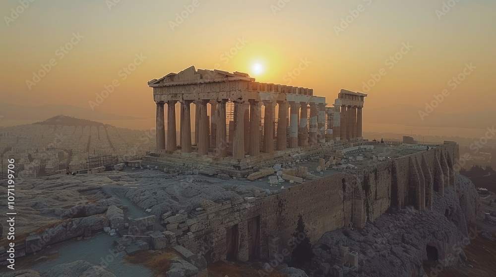 Fototapeta premium Sunrise Over Acropolis