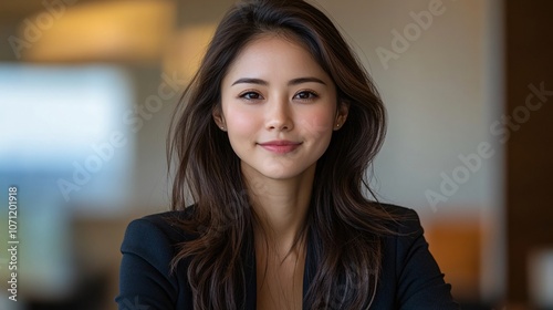 Wallpaper Mural Professional woman smiles confidently at work Torontodigital.ca