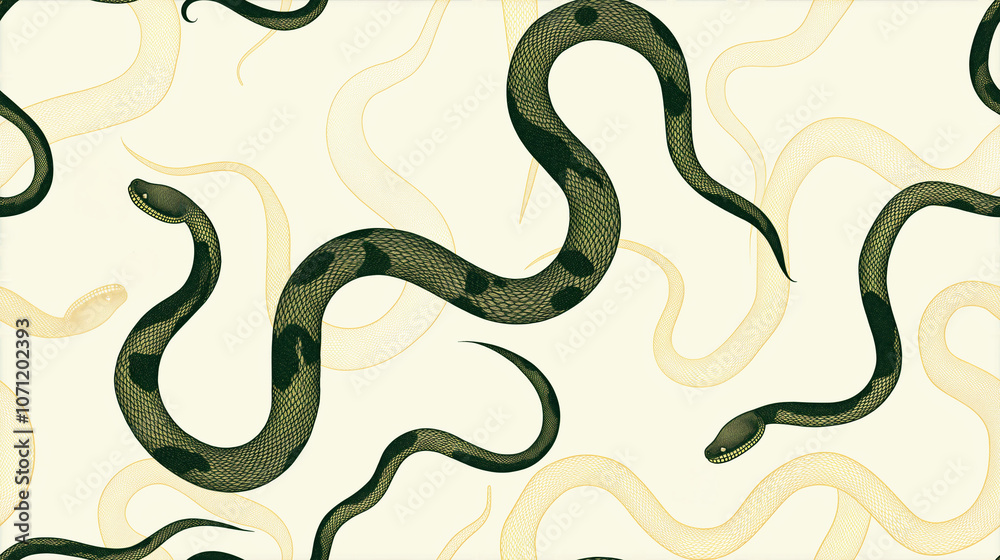 Abstract and Colorful Snake Illustration Design with Pattern japanese japan Abstract and Colorful Snake Illustration Design with Pattern japanese japan