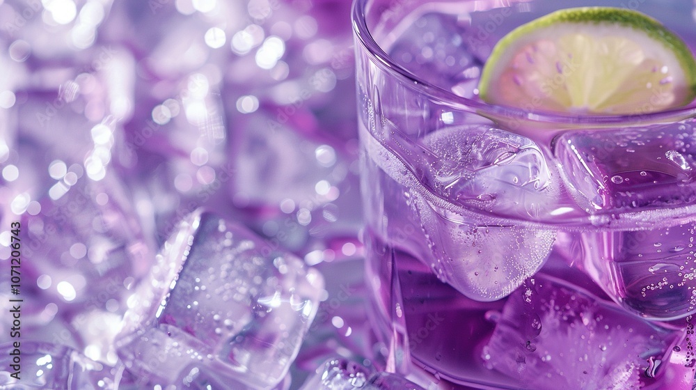 Citrus Splash: Isolated Purple Cocktail with Ice and Lime for a Flavorful Experience Citrus Splash: Isolated Purple Cocktail with Ice and Lime for a Flavorful Experience