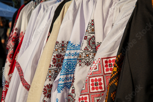 Ukrainian Traditional Embroidered Garments Display