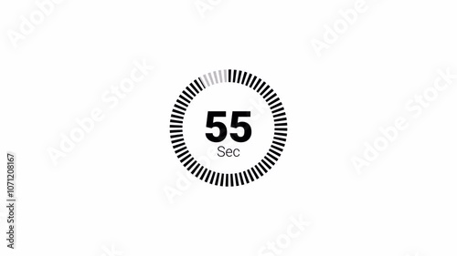  Circle countdown timer One minute animation from 60 to 0 seconds on transparent background with alpha channel, 60 second countdown timer, Countdown video


