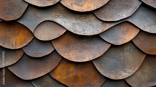 Closeup of hammered steel texture with rustic industrial pattern