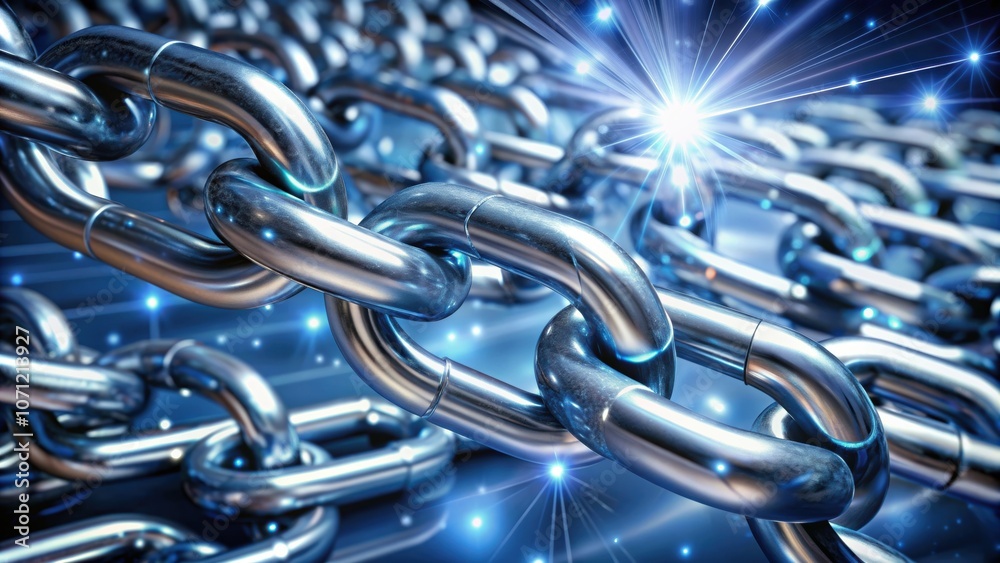Background of shiny chain links creating a mesmerizing network , chains, links, metal, shiny, reflection, interconnected Background of shiny chain links creating a mesmerizing network , chains, links, metal, shiny, reflection, interconnected