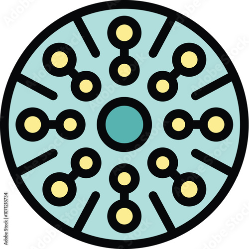Petri dish with bacteria or cells growing in it is being used for scientific research