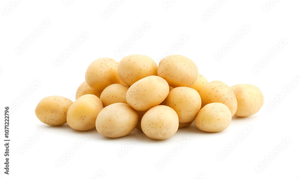 potatoes isolated on white background-generative ai