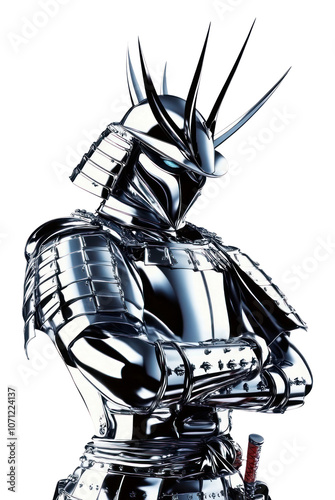 PNG Metalic Samurai samurai futuristic appearance. photo