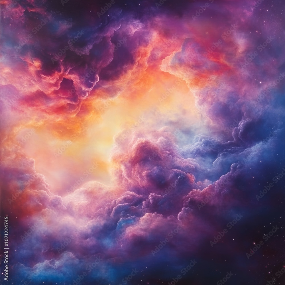 A mystical cosmic cloud with shades of pink, purple, and blue, creating a serene, dreamlike space scene A mystical cosmic cloud with shades of pink, purple, and blue, creating a serene, dreamlike space scene