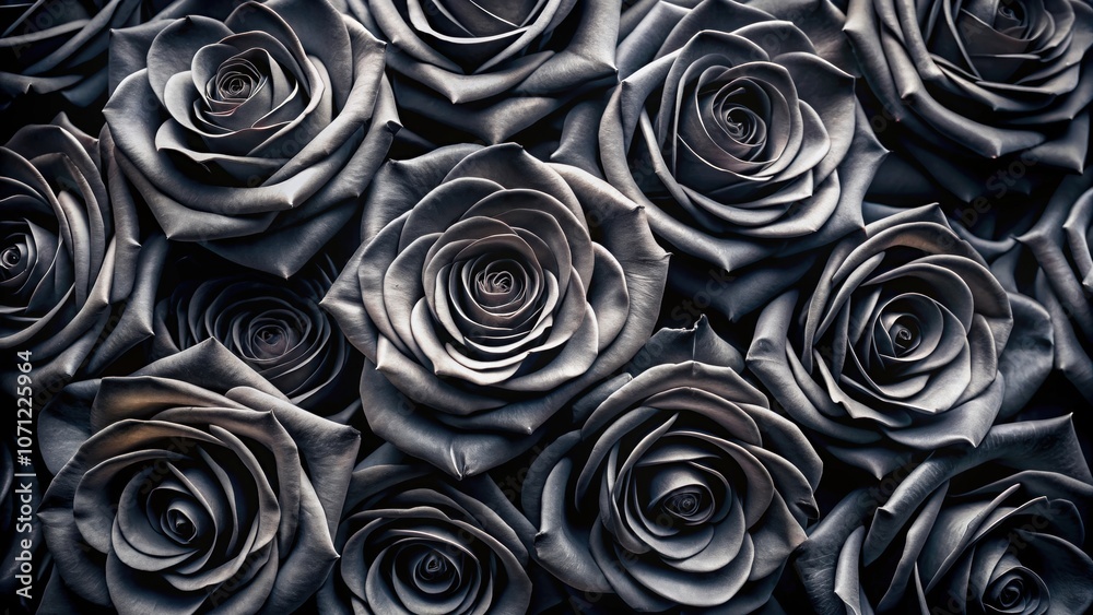 Close-up view of intricately designed black roses showcasing elegance and beauty, black roses, intricately designed Close-up view of intricately designed black roses showcasing elegance and beauty, black roses, intricately designed