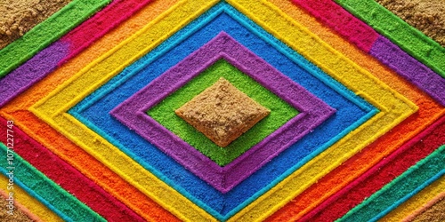 Colorful sand arranged in a geometric pattern background, geometric, colorful, sand, background, design, abstract, texture