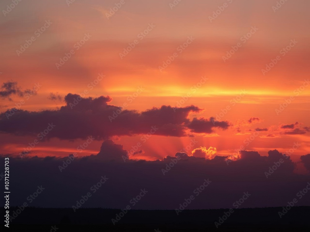Abstract and vibrant sky featuring hues of pink, orange, and purple at sunset, magical, radiant Abstract and vibrant sky featuring hues of pink, orange, and purple at sunset, magical, radiant