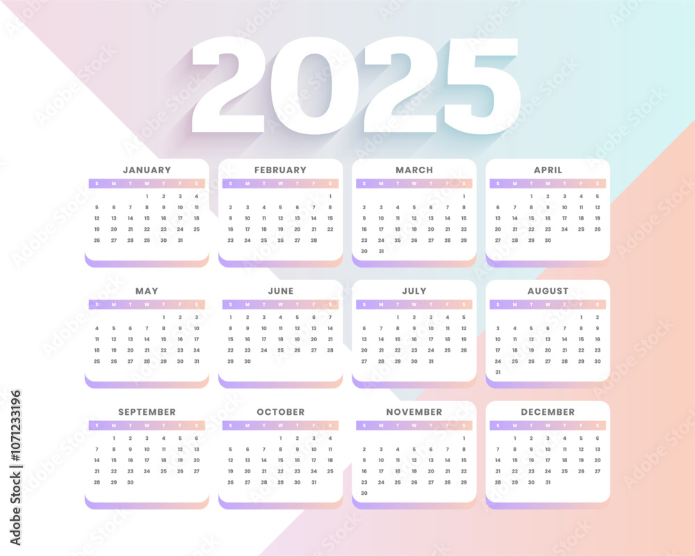 2025 full page calendar printable template in minimal style 2025 full page calendar printable template in minimal style