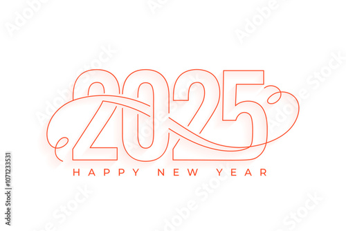 line style 2025 new year holiday background