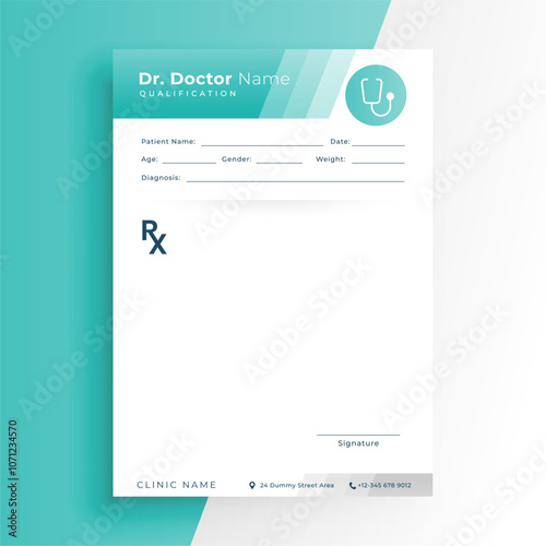 formal a4 doctor prescription notepad paper template design