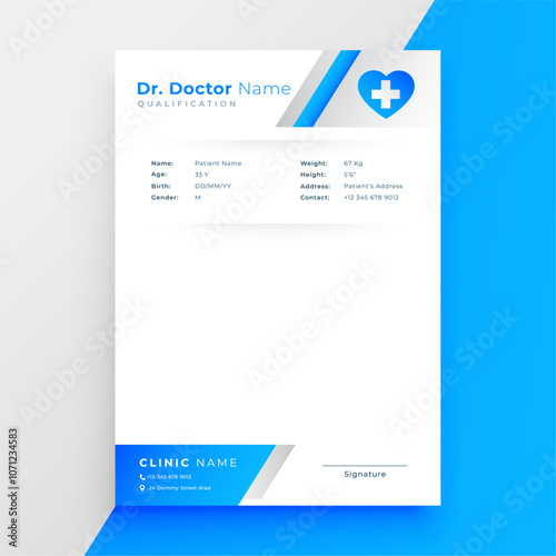empty Rx doctor prescription letter pad template design