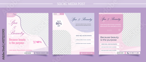 Beauty and spa center social media template design