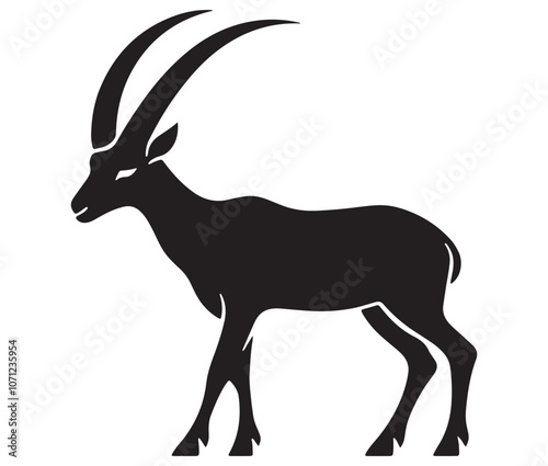 Silhouette of a goat, Silhouette of an antelope, Illustration of a ibex icon