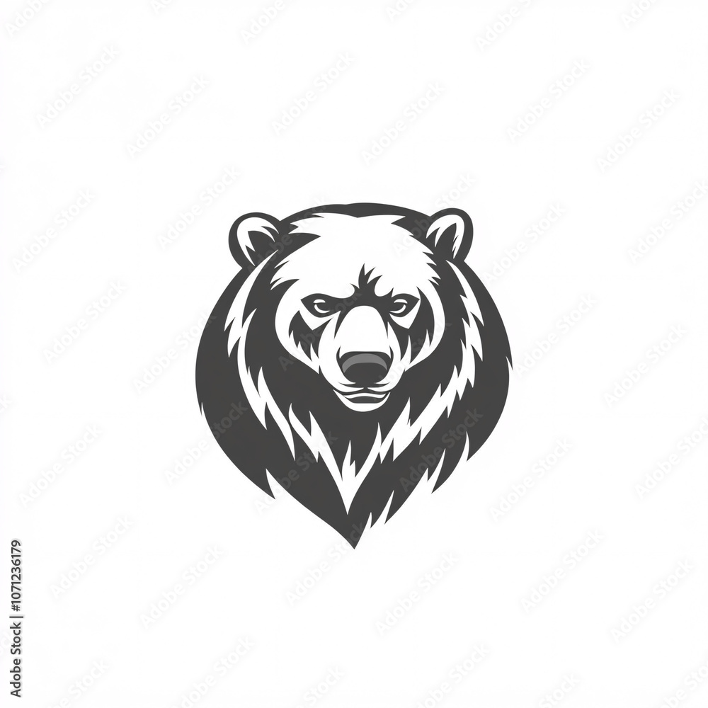 A fierce, stylized bear head illustration, featuring bold lines and an intense expression, ideal for logos or wildlife-themed designs. A fierce, stylized bear head illustration, featuring bold lines and an intense expression, ideal for logos or wildlife-themed designs.