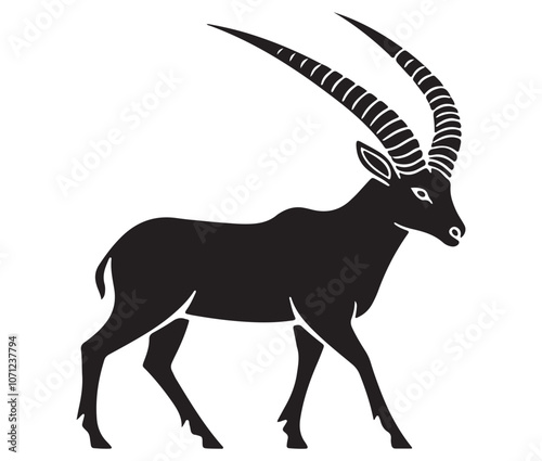 Silhouette of a goat, Silhouette of an antelope, Illustration of a ibex icon