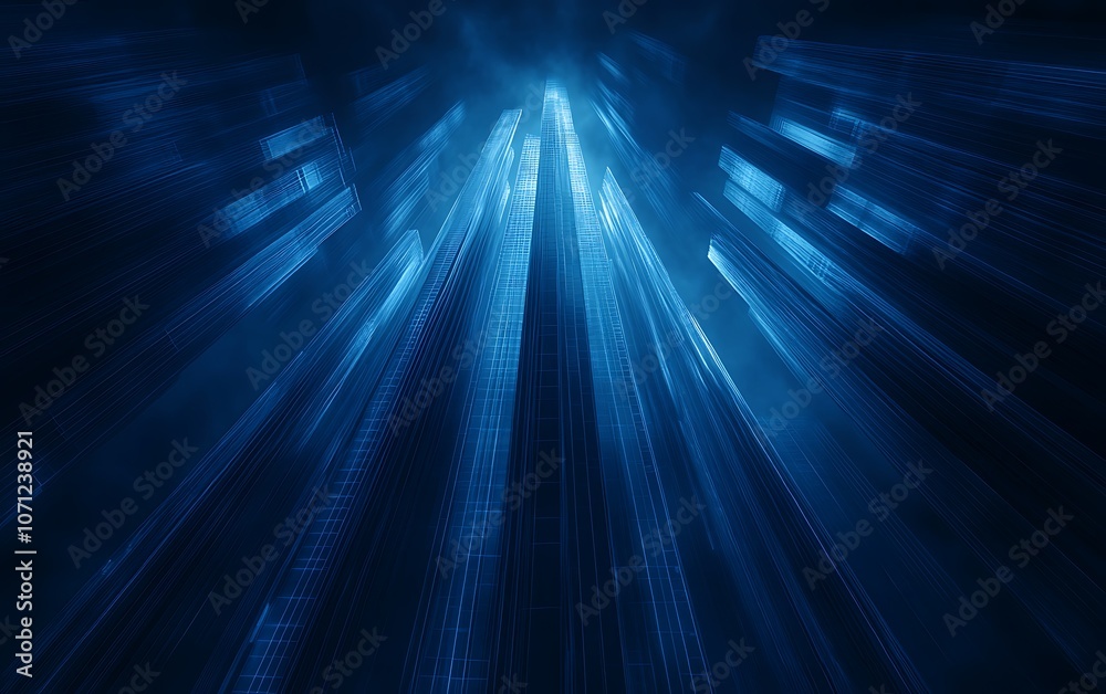 A mesmerizing blue light pattern resembling a digital or technological landscape, evoking a sense of depth and movement. A mesmerizing blue light pattern resembling a digital or technological landscape, evoking a sense of depth and movement.