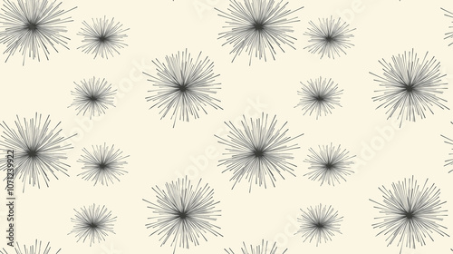 Abstract geometric starburst pattern for textile and wallpaper design - seamless pattern
