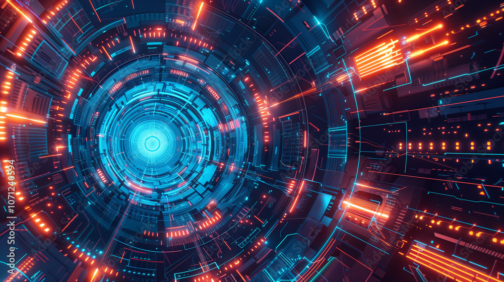 High-Tech Futuristic Data Visualization Background High-Tech Futuristic Data Visualization Background