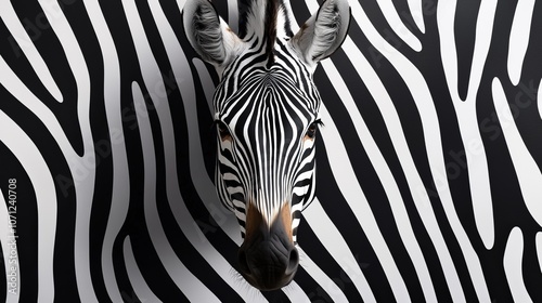 Wild zebra pattern in black and white, featuring sharp, chaotic stripes and organic forms, creating a visually striking contrast